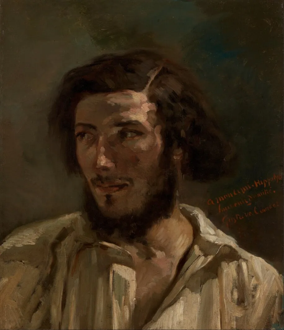 Portrait of Hippolyte (Pradelles?) (1862) by Gustave Courbet — original painting reproduced as a hand-painted oil on canvas