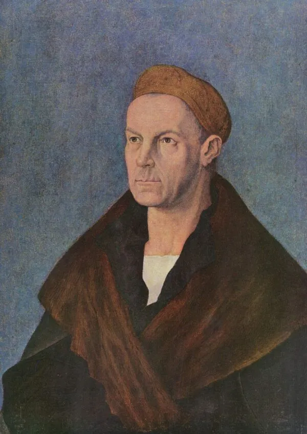 Portrait of Jakob Fugger the Rich (1520) by Albrecht Dürer — original painting reproduced as a hand-painted oil on canvas