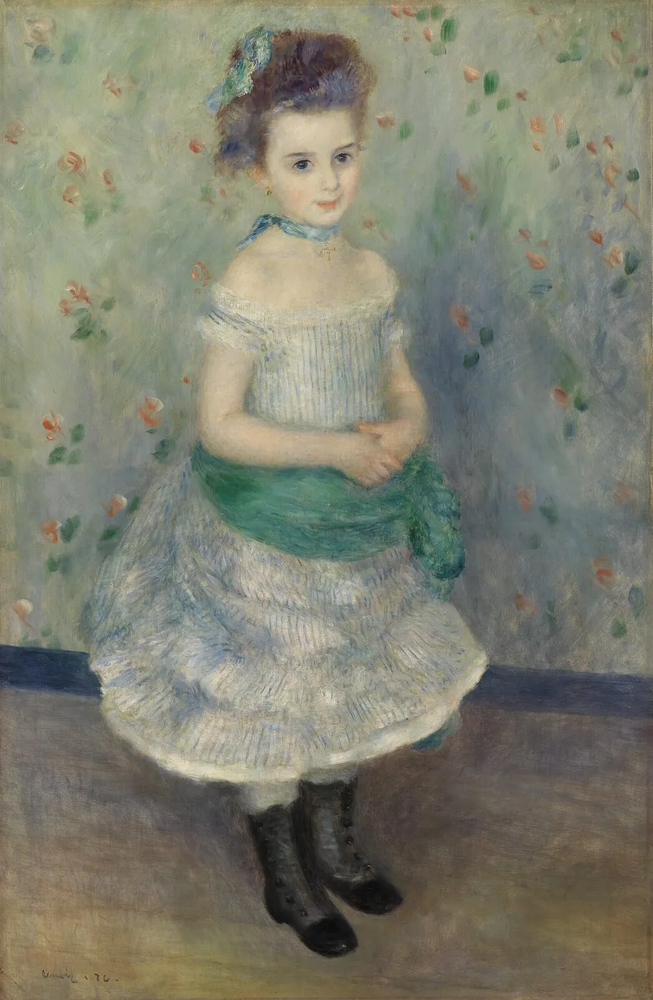 Portrait of Jeanne Durand-Ruel (Portrait de Mlle. J.) (1876) by Pierre-Auguste Renoir — original painting reproduced as a hand-painted oil on canvas