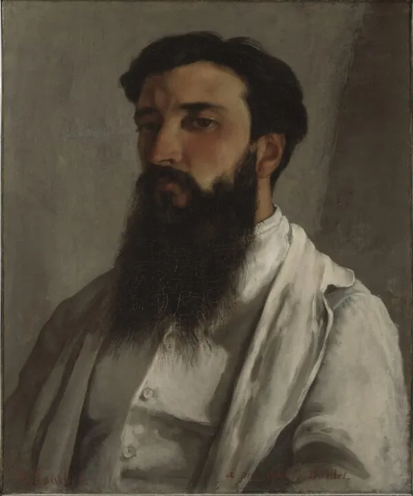 Portrait of Jules Bordet (1870) by Gustave Courbet — original painting reproduced as a hand-painted oil on canvas