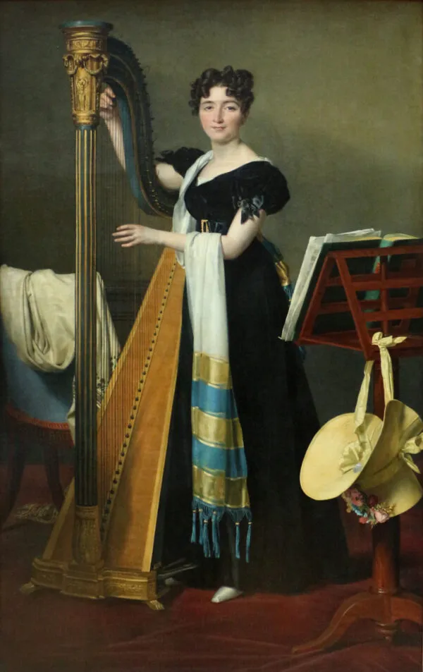 Portrait of Juliette de Villeneuve (1824) by Jacques-Louis David — original painting reproduced as a hand-painted oil on canvas