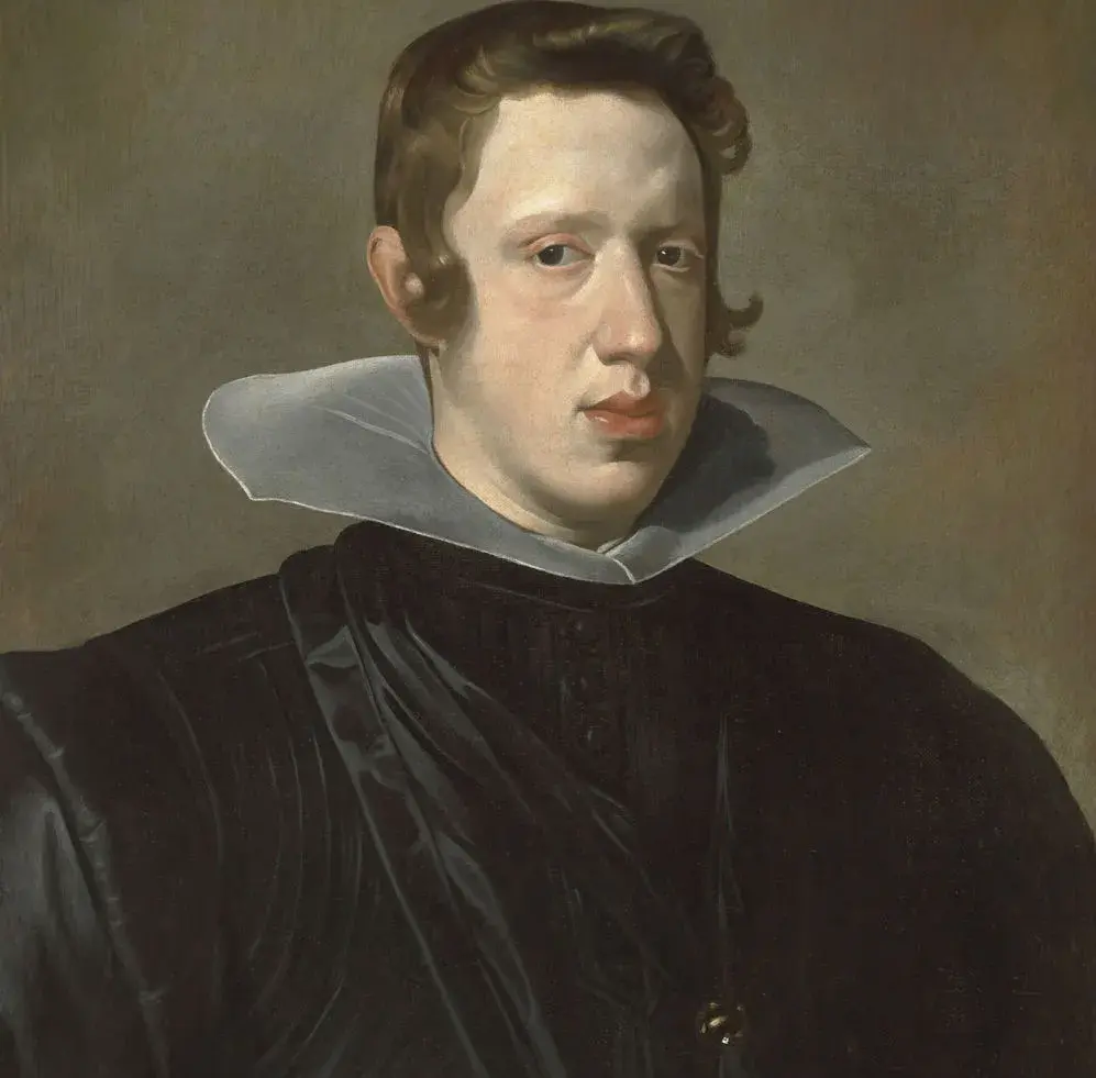 Portrait of King Philip IV (1623) by Diego Velázquez — original painting reproduced as a hand-painted oil on canvas