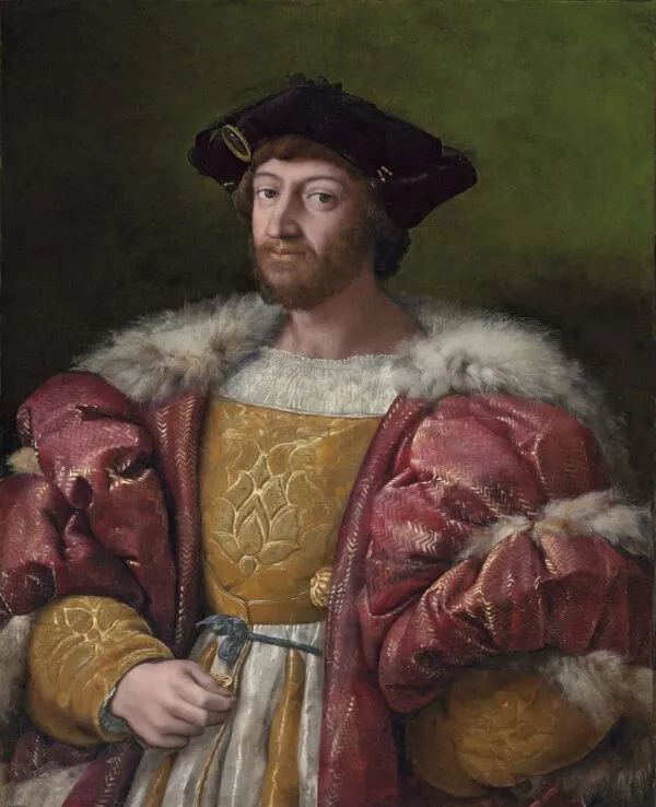 Portrait of Lorenzo di Medici, Duke of Urbino (1517) by Raphael — original painting reproduced as a hand-painted oil on canvas