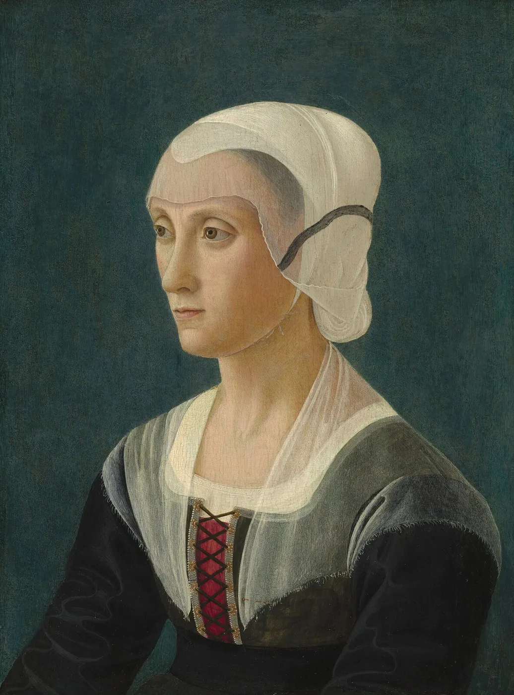 Portrait of Lucrezia Tornabuoni (1475) by Domenico Ghirlandaio — original painting reproduced as a hand-painted oil on canvas