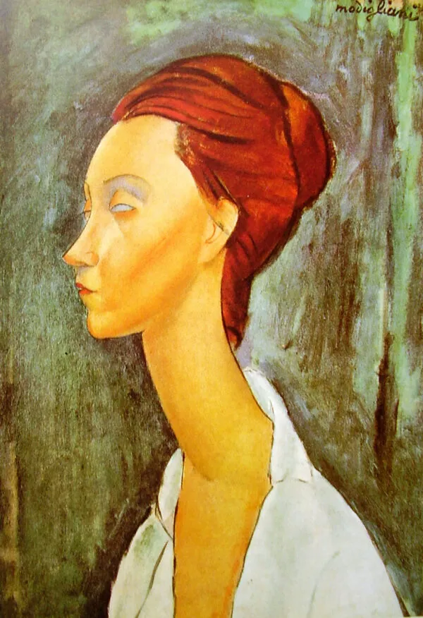 Portrait of Lunia Czechowska (1919) (1919) by Amedeo Modigliani — original painting reproduced as a hand-painted oil on canvas