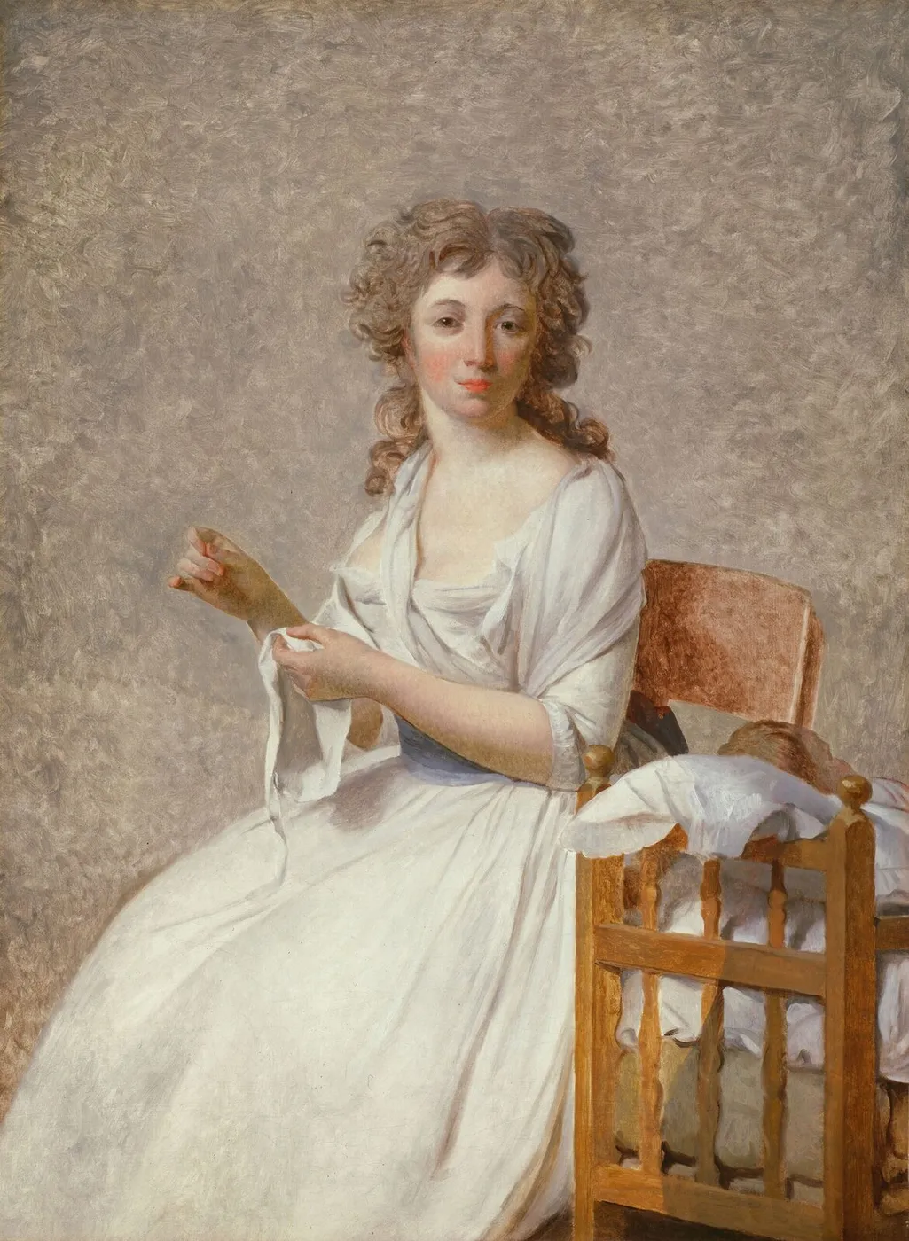 Portrait of Madame Adélaide Pastoret (1791) by Jacques-Louis David — original painting reproduced as a hand-painted oil on canvas