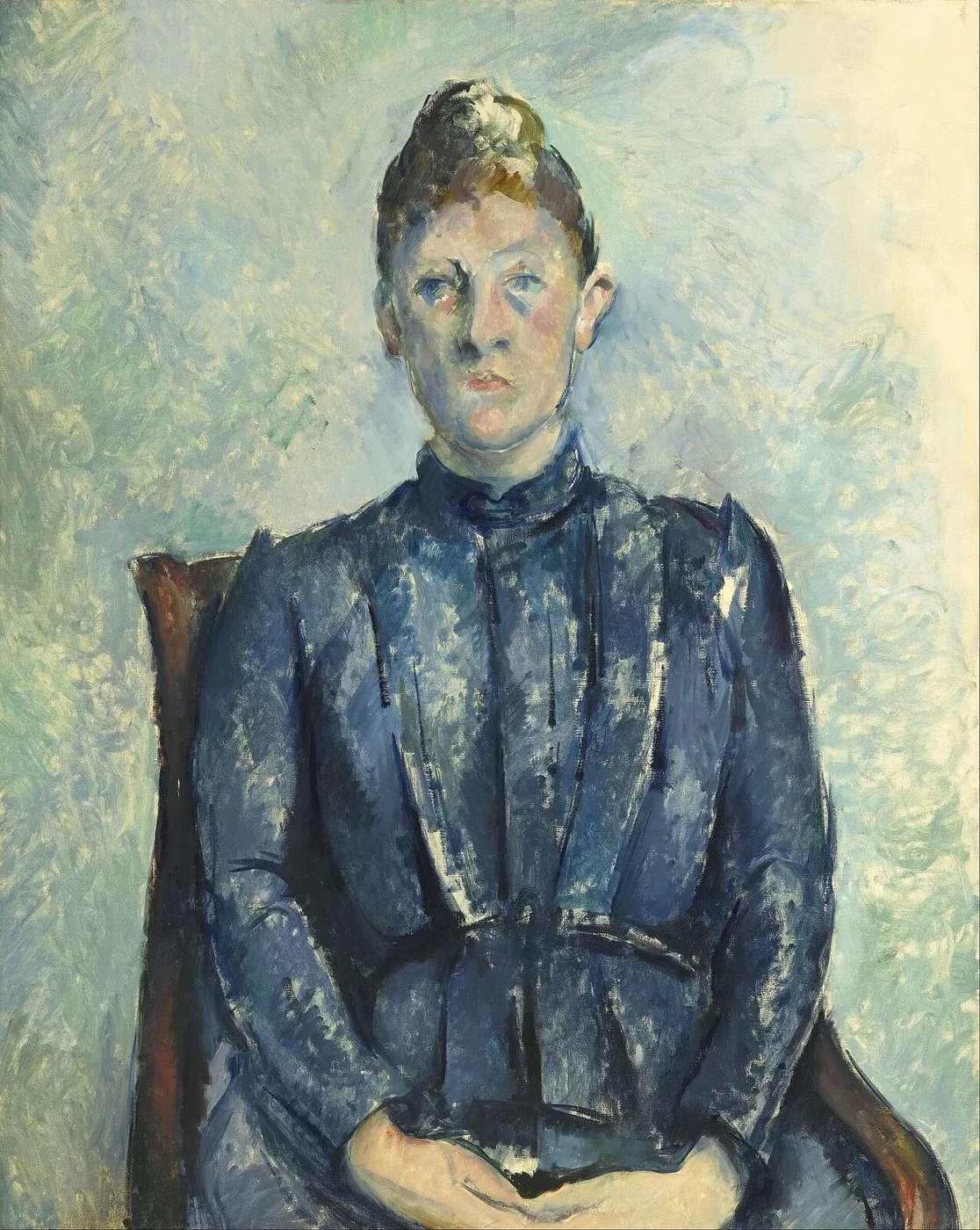 Portrait of Madame Cézanne (1890) by Paul Cézanne — original painting reproduced as a hand-painted oil on canvas