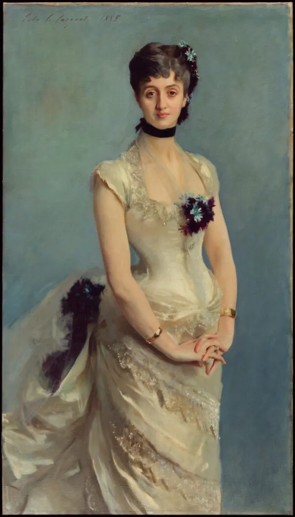 Portrait of Madame Paul Poirson (1885) by John Singer Sargent — original painting reproduced as a hand-painted oil on canvas