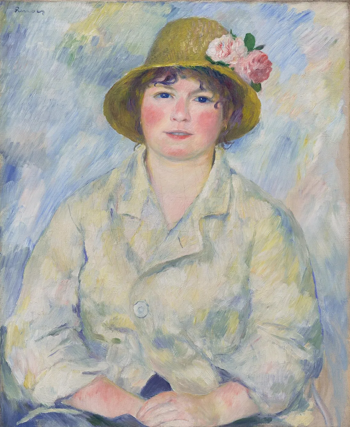 Portrait of Madame Renoir (1885) by Pierre-Auguste Renoir — original painting reproduced as a hand-painted oil on canvas