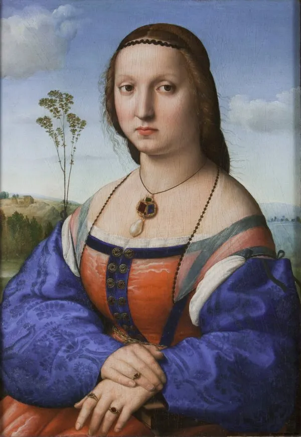 Portrait of Maddalena Doni (1505) by Raphael — original painting reproduced as a hand-painted oil on canvas