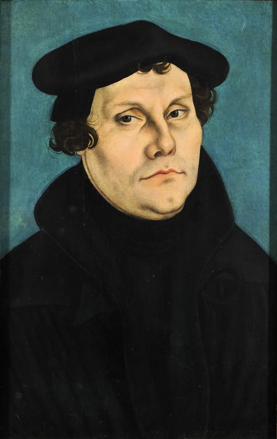 Portrait of Martin Luther (1528) by Lucas Cranach the Elder — original painting reproduced as a hand-painted oil on canvas