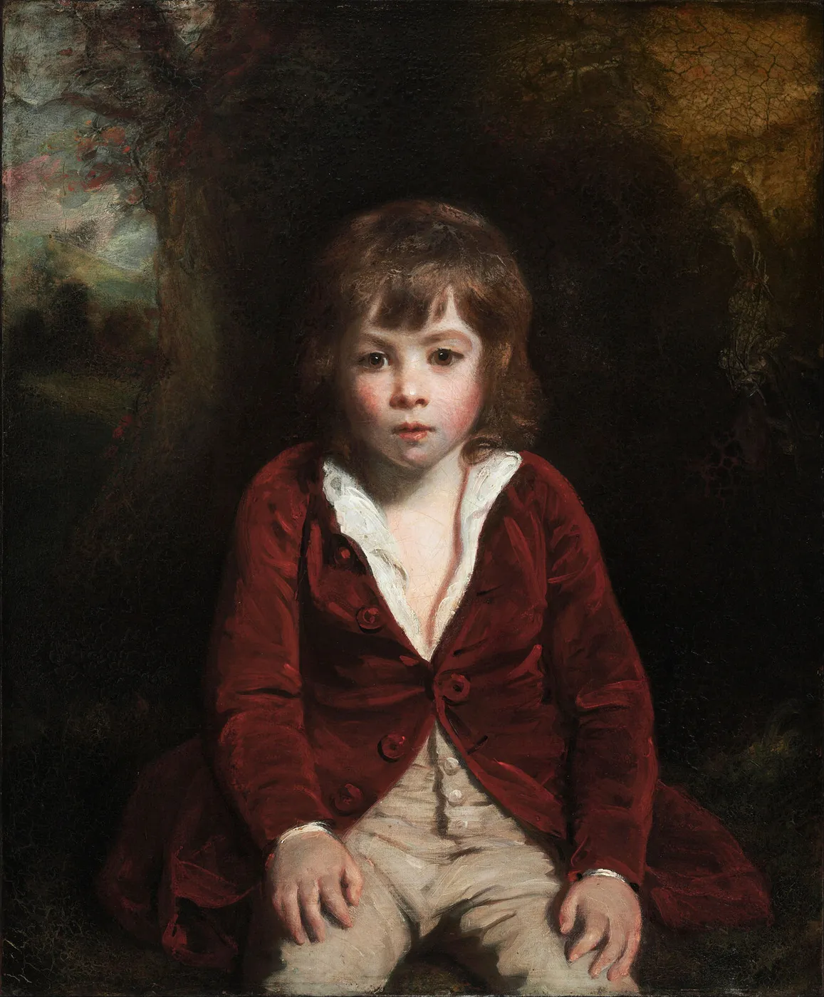 Portrait of Master Bunbury (1780) by Joshua Reynolds — original painting reproduced as a hand-painted oil on canvas