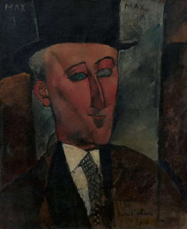 Portrait of Max Jacob (1916) by Amedeo Modigliani — original painting reproduced as a hand-painted oil on canvas