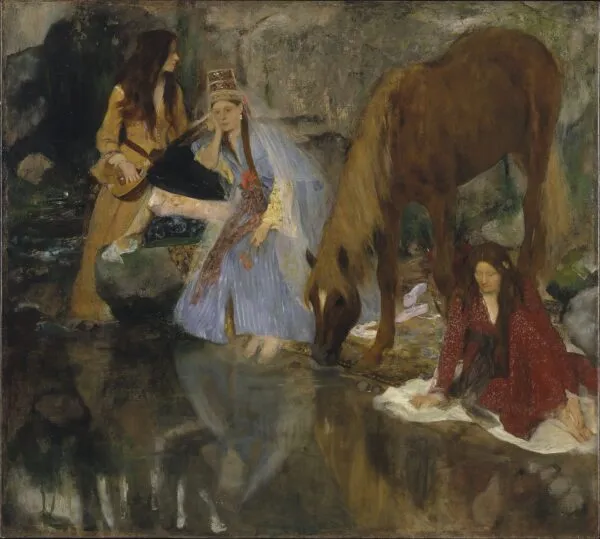 Portrait of Mlle Fiocre in the Ballet "La Source" (1867) by Edgar Degas — original painting reproduced as a hand-painted oil on canvas