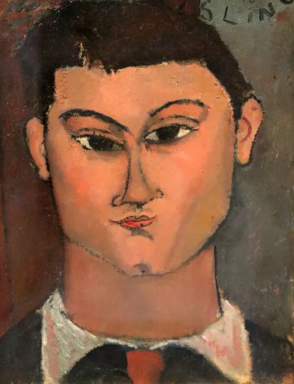 Portrait of Moise Kiesling (1915) by Amedeo Modigliani — original painting reproduced as a hand-painted oil on canvas