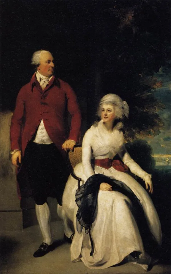 Portrait of Mr. and Mrs. John Julius Angerstein (1792) by Thomas Lawrence — original painting reproduced as a hand-painted oil on canvas