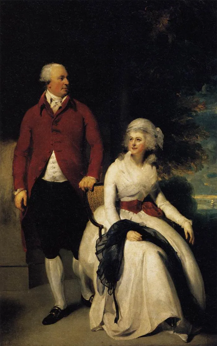 Portrait of Mr. and Mrs. John Julius Angerstein (1792) by Thomas Lawrence — original painting reproduced as a hand-painted oil on canvas