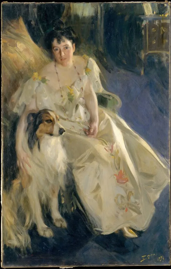 Portrait of Mrs Bacon (1897) by Anders Zorn — original painting reproduced as a hand-painted oil on canvas