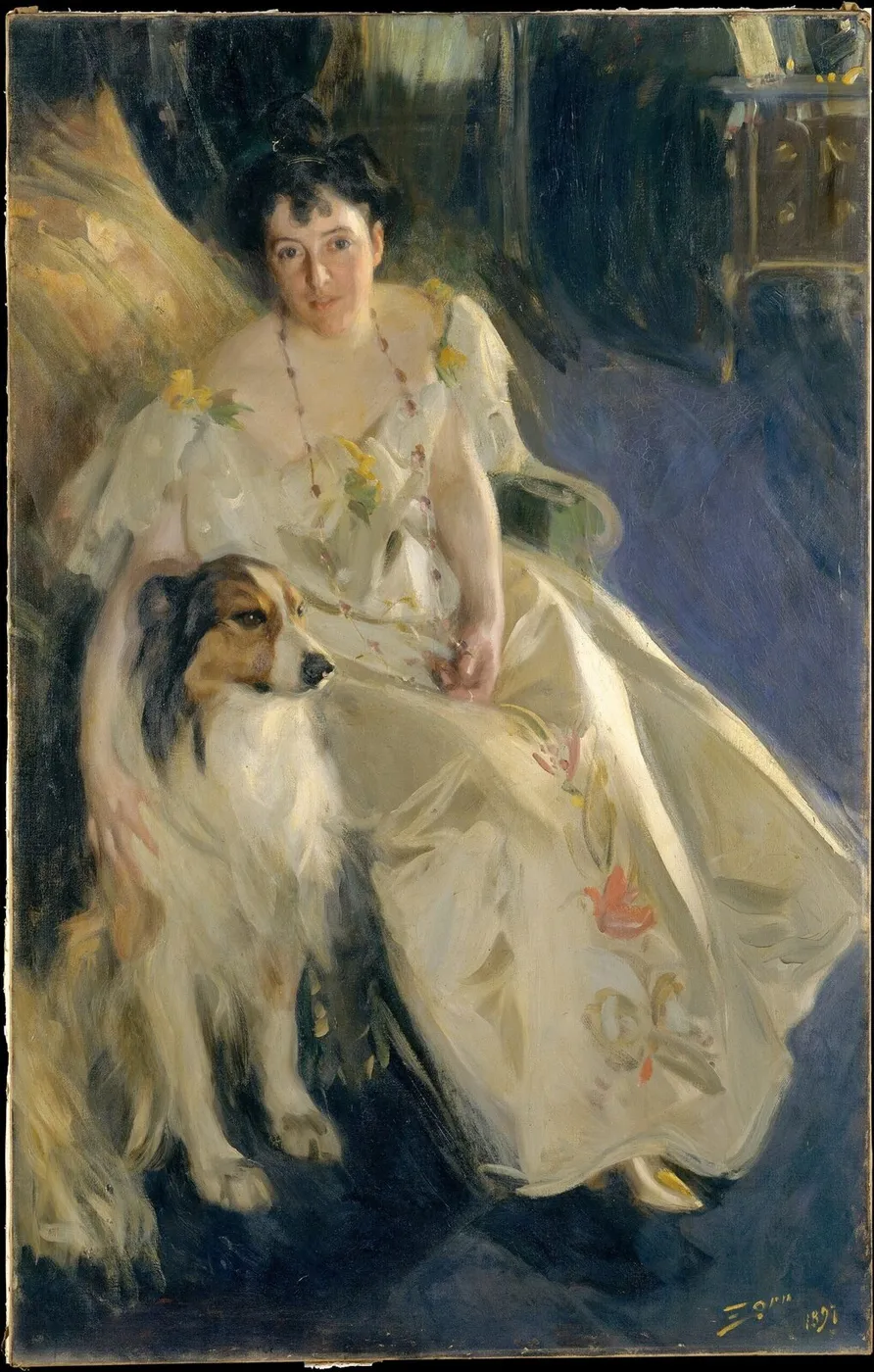Portrait of Mrs Bacon (1897) by Anders Zorn — original painting reproduced as a hand-painted oil on canvas