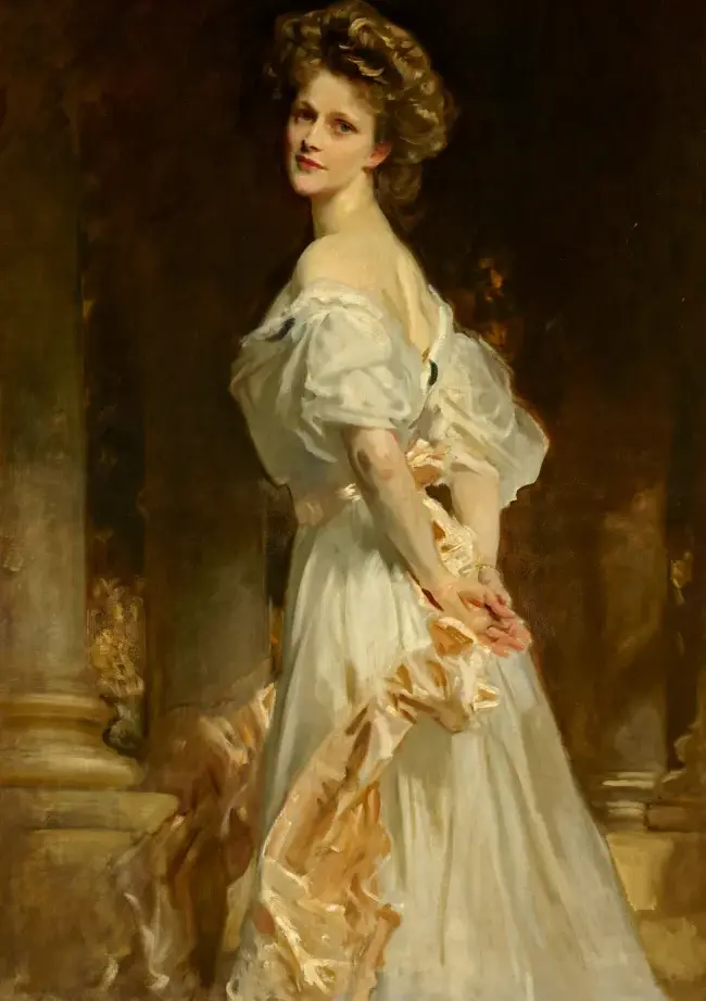 Portrait of Nancy Astor (1908) by John Singer Sargent — original painting reproduced as a hand-painted oil on canvas