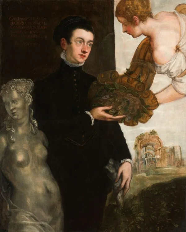 Portrait of Ottavio Strada (1567) by Jacopo Tintoretto — original painting reproduced as a hand-painted oil on canvas