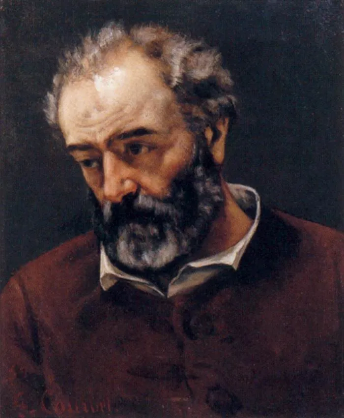 Portrait of Paul Chenavard (1869) by Gustave Courbet — original painting reproduced as a hand-painted oil on canvas
