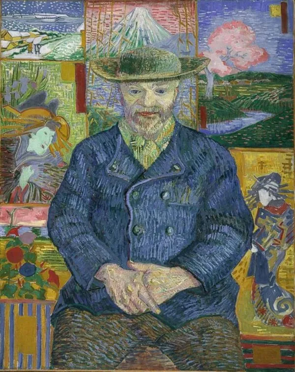 Portrait of Père Tanguy (1887) by Vincent van Gogh — original painting reproduced as a hand-painted oil on canvas