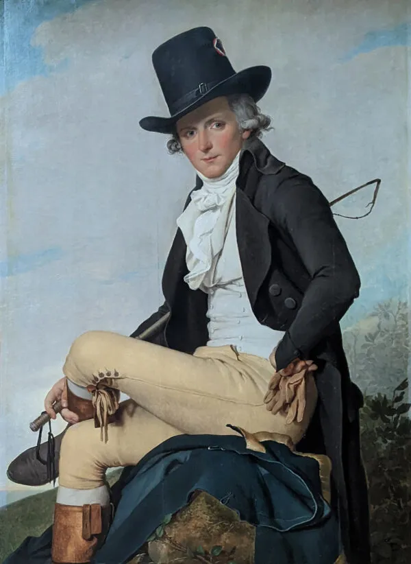 Portrait of Pierre Sériziat (1795) by Jacques-Louis David — original painting reproduced as a hand-painted oil on canvas