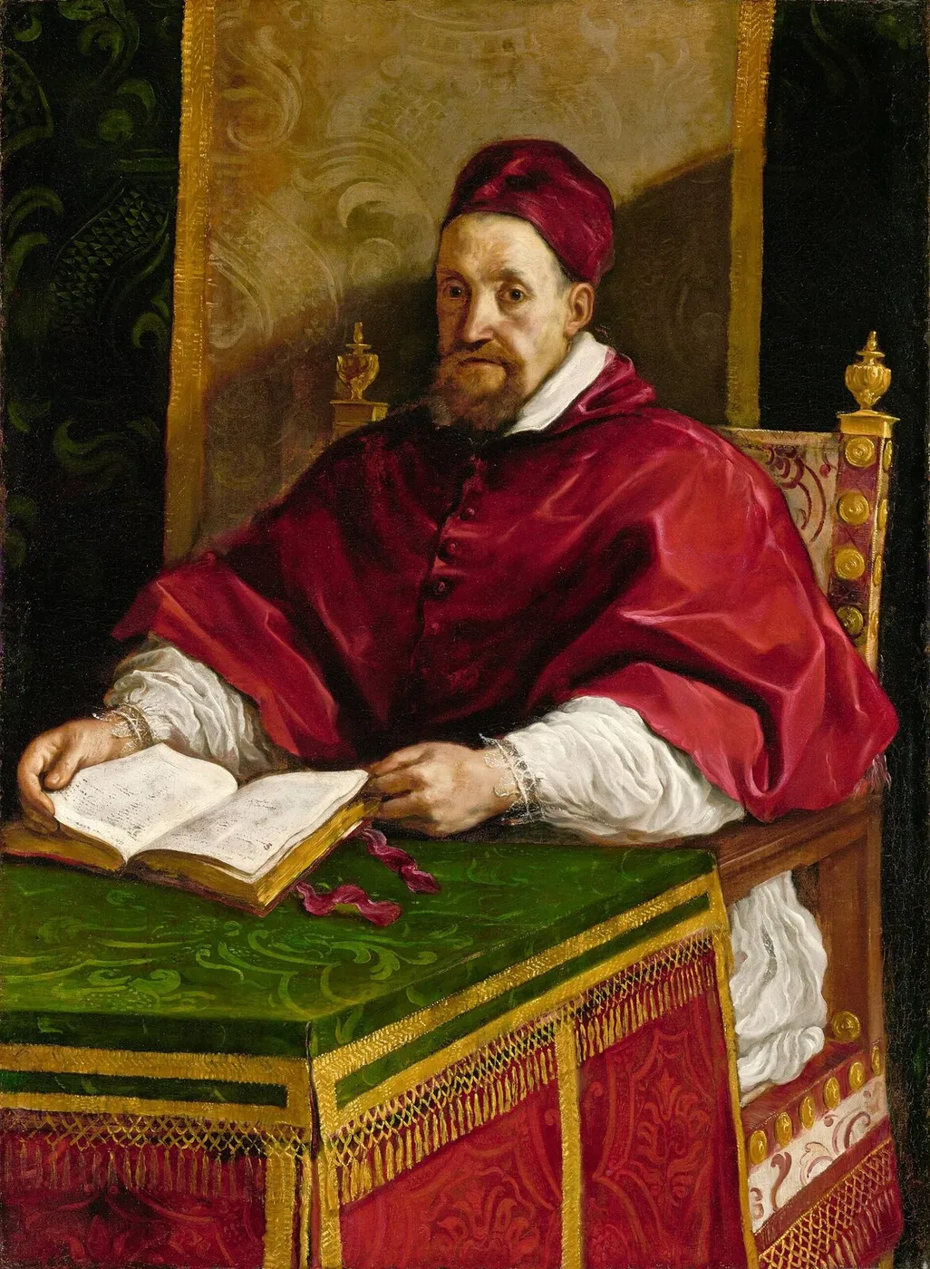 Portrait of Pope Gregory XV (1622) by Guercino — original painting reproduced as a hand-painted oil on canvas
