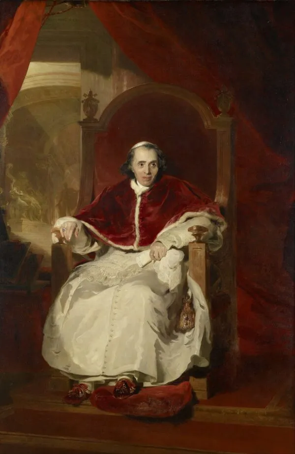 Portrait of Pope Pius VII (1819) by Thomas Lawrence — original painting reproduced as a hand-painted oil on canvas