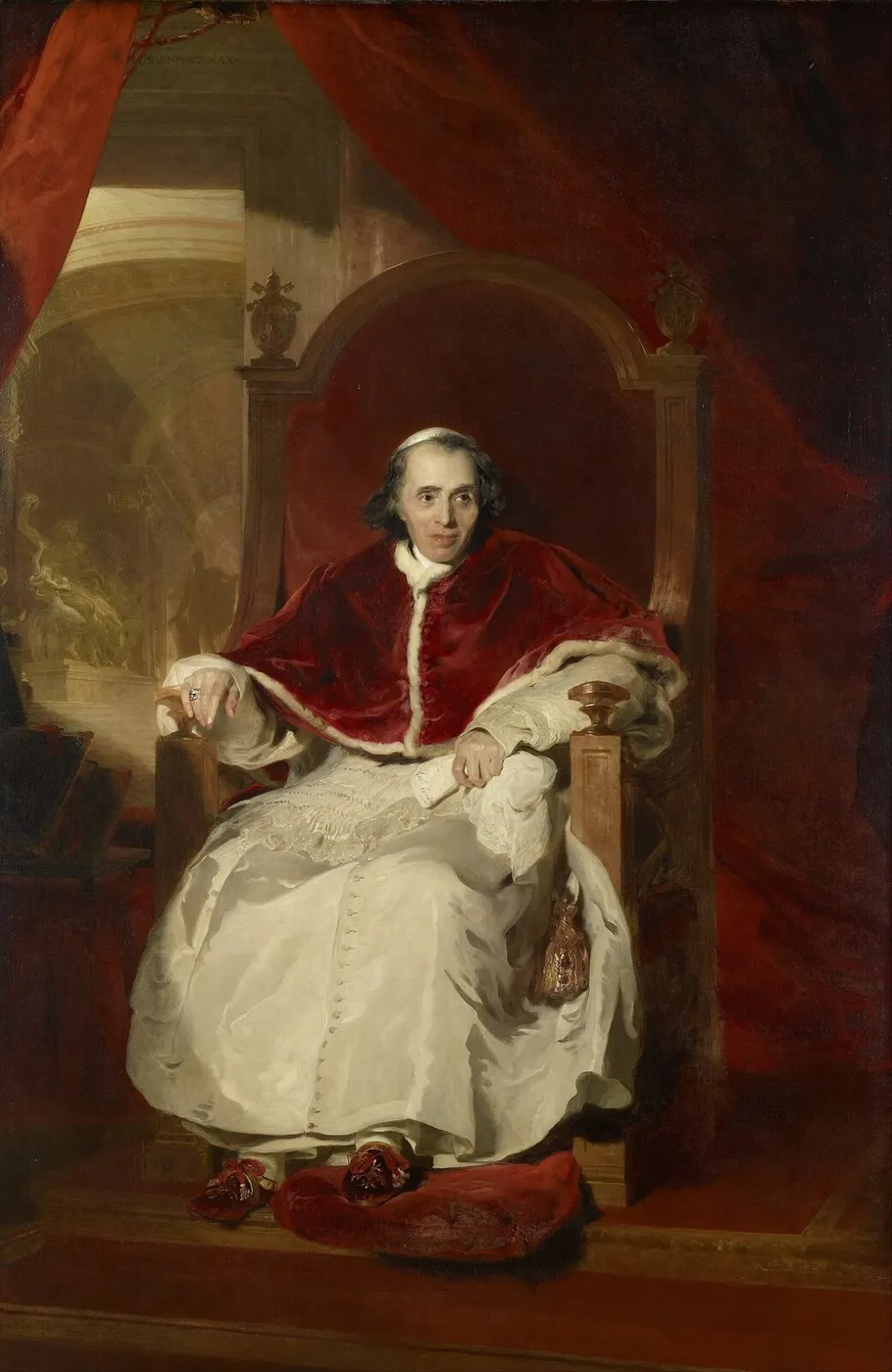 Portrait of Pope Pius VII (1819) by Thomas Lawrence — original painting reproduced as a hand-painted oil on canvas