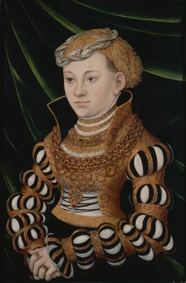 Portrait of Princess Margaret of Saxony (1534) by Lucas Cranach the Elder — original painting reproduced as a hand-painted oil on canvas