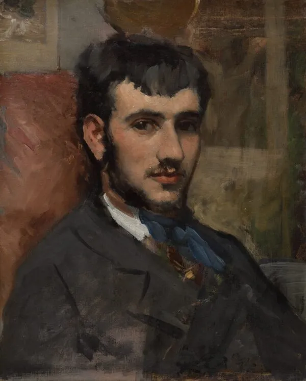 Portrait of Renoir (1867) by Frédéric Bazille — original painting reproduced as a hand-painted oil on canvas