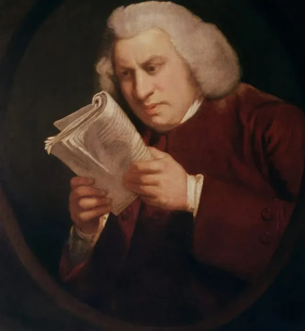 Portrait of Samuel Johnson (1775) by Joshua Reynolds — original painting reproduced as a hand-painted oil on canvas