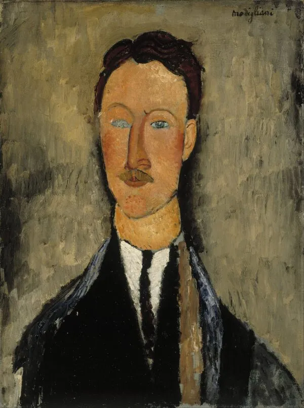 Portrait of the Artist Léopold Survage (1918) by Amedeo Modigliani — original painting reproduced as a hand-painted oil on canvas