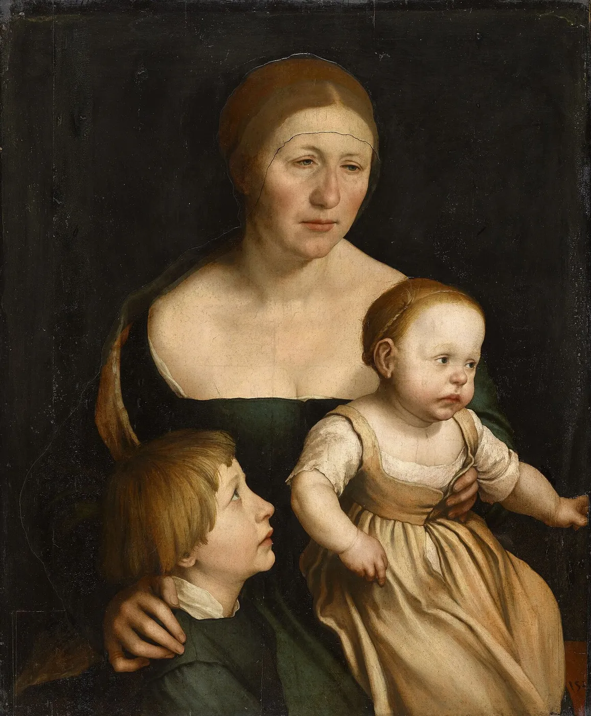 Portrait of the Artist's Family (1528) by Hans Holbein the Younger — original painting reproduced as a hand-painted oil on canvas