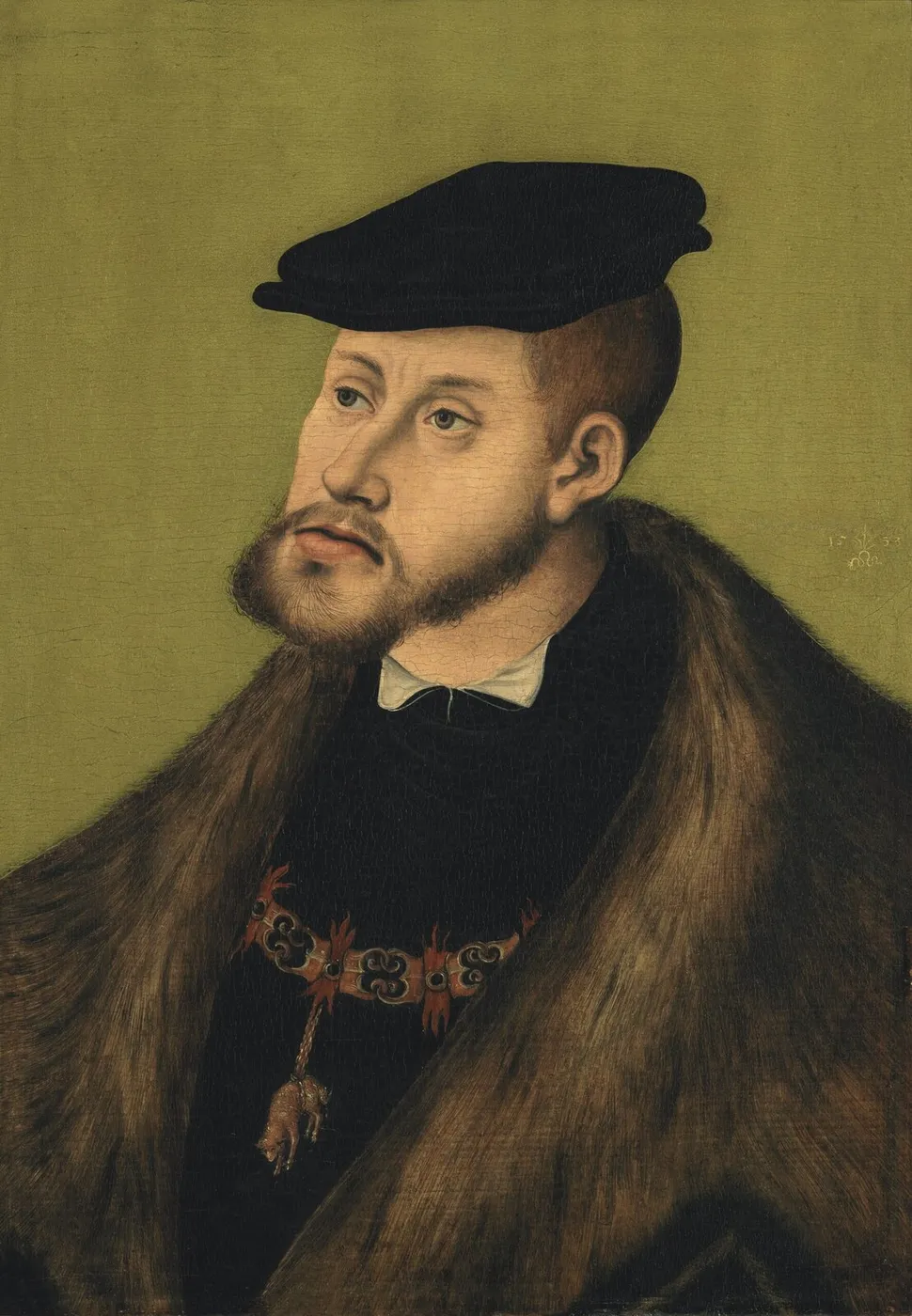 Portrait of the Emperor Charles V (1533) by Lucas Cranach the Elder — original painting reproduced as a hand-painted oil on canvas