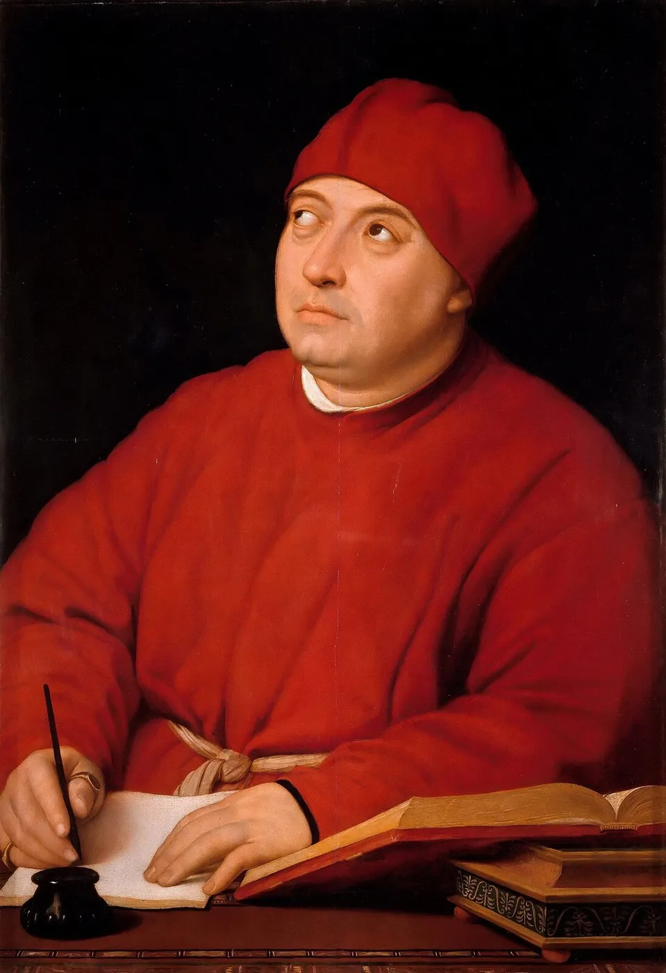 Portrait of Tommaso Inghirami, called Fedra (1510) by Raphael — original painting reproduced as a hand-painted oil on canvas