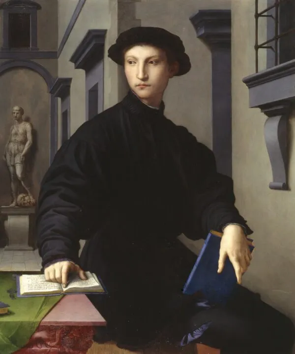 Portrait of Ugolino Martelli (1540) by Bronzino — original painting reproduced as a hand-painted oil on canvas