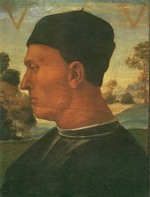 Portrait of Vitellozzo Vitelli (1492) by Luca Signorelli — original painting reproduced as a hand-painted oil on canvas