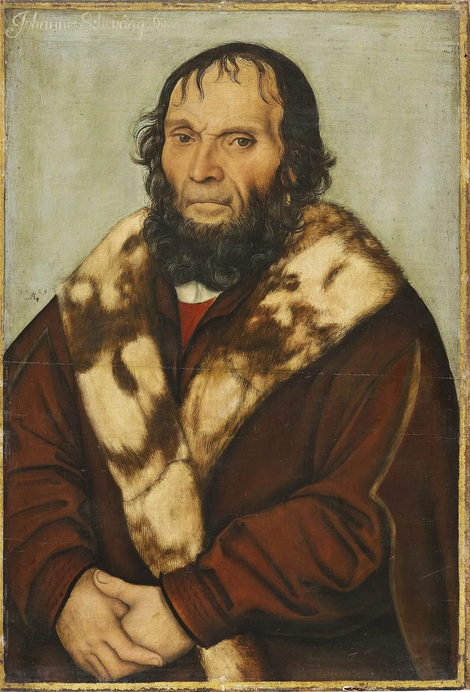 Posthumous Portrait of Dr. J. Scheyring (1529) by Lucas Cranach the Elder — original painting reproduced as a hand-painted oil on canvas