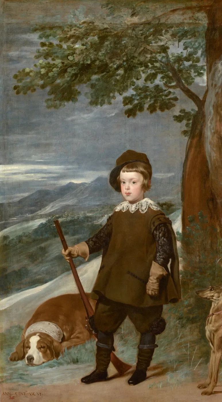 Prince Balthasar Charles as a Hunter (1636) by Diego Velázquez — original painting reproduced as a hand-painted oil on canvas