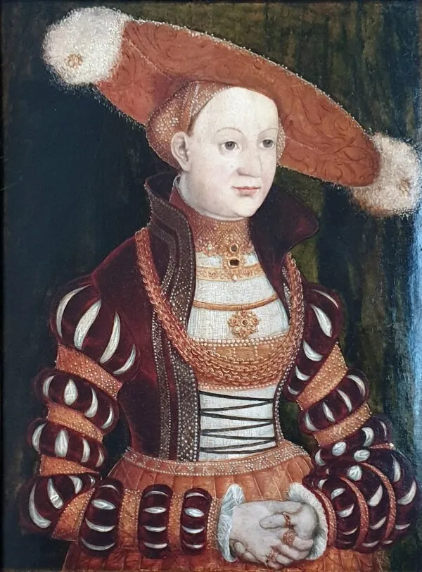 Princess Magdalena of Brandenburg (1550) by Lucas Cranach the Elder — original painting reproduced as a hand-painted oil on canvas
