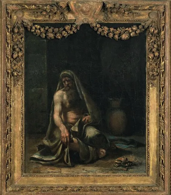 Prisonnier du dey d'Alger (1844) by Gustave Courbet — original painting reproduced as a hand-painted oil on canvas