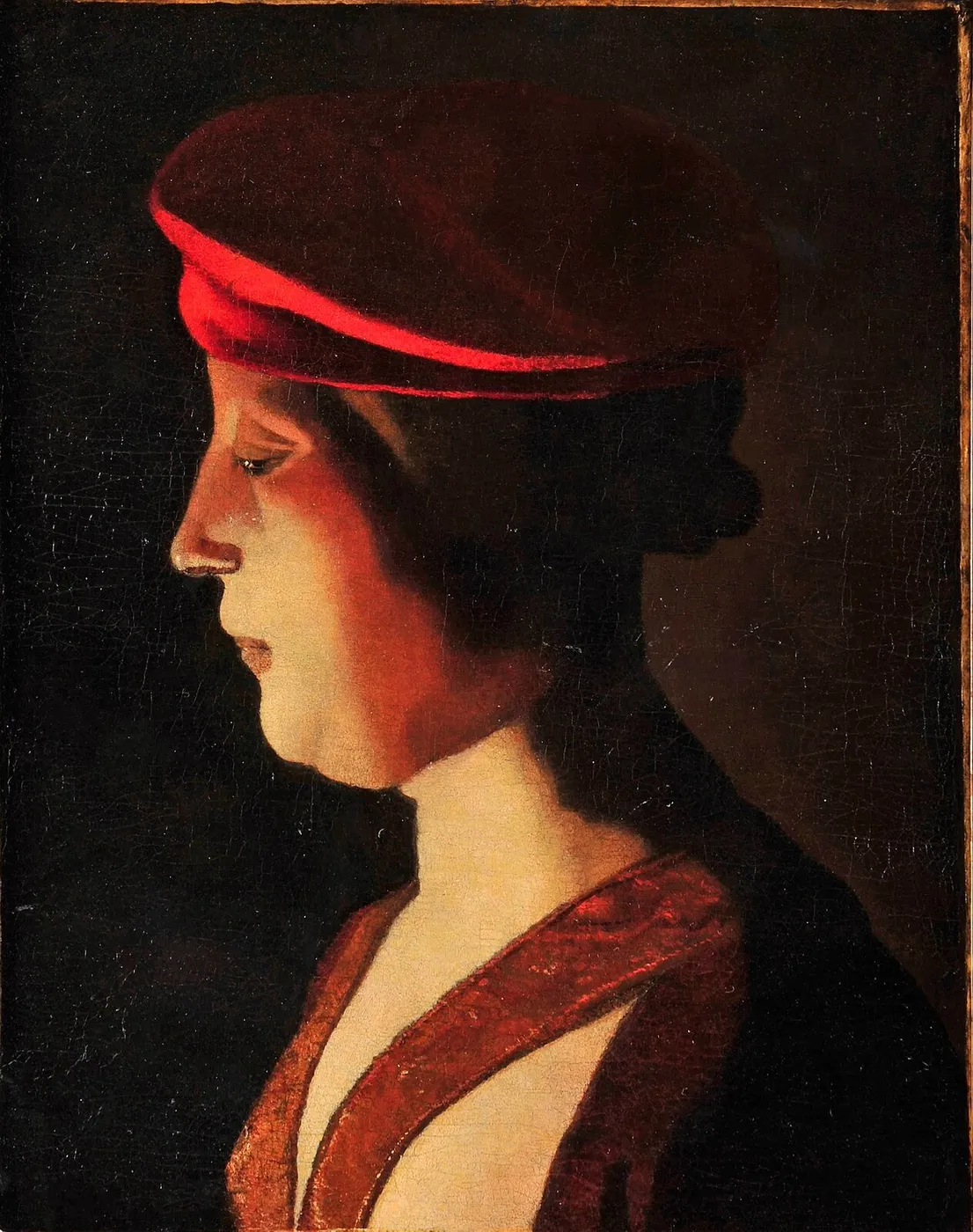 Profil de femme (1647) by Georges de La Tour — original painting reproduced as a hand-painted oil on canvas