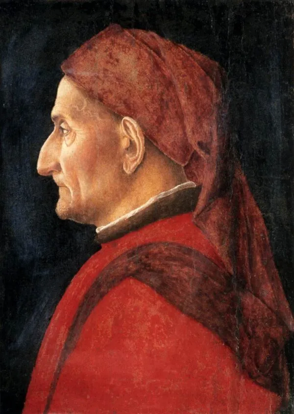 Profile of a Man (Mantegna) (1460) by Andrea Mantegna — original painting reproduced as a hand-painted oil on canvas