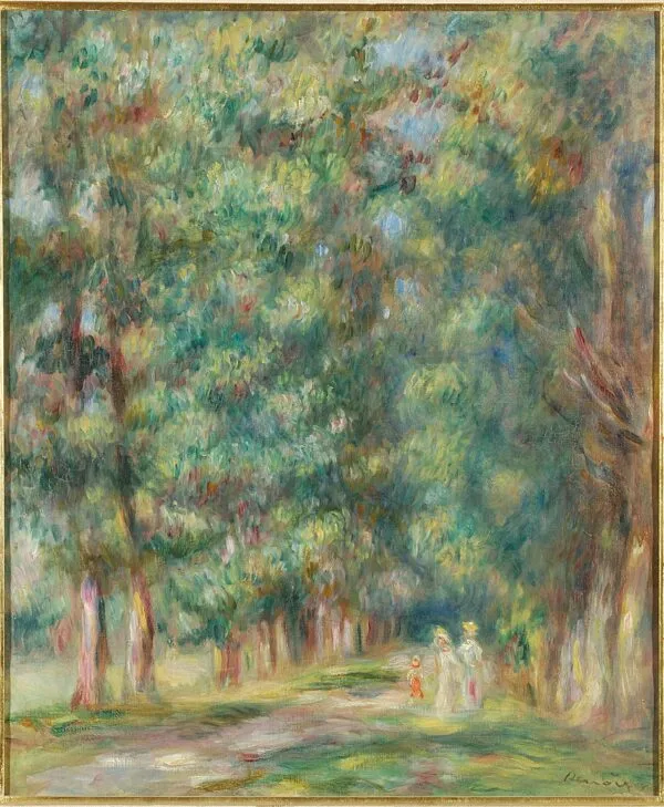 Promenade Undergrowth (1910) by Pierre-Auguste Renoir — original painting reproduced as a hand-painted oil on canvas