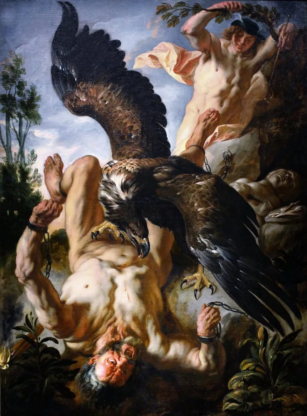 Prometheus Bound (1640) by Jacob Jordaens — original painting reproduced as a hand-painted oil on canvas