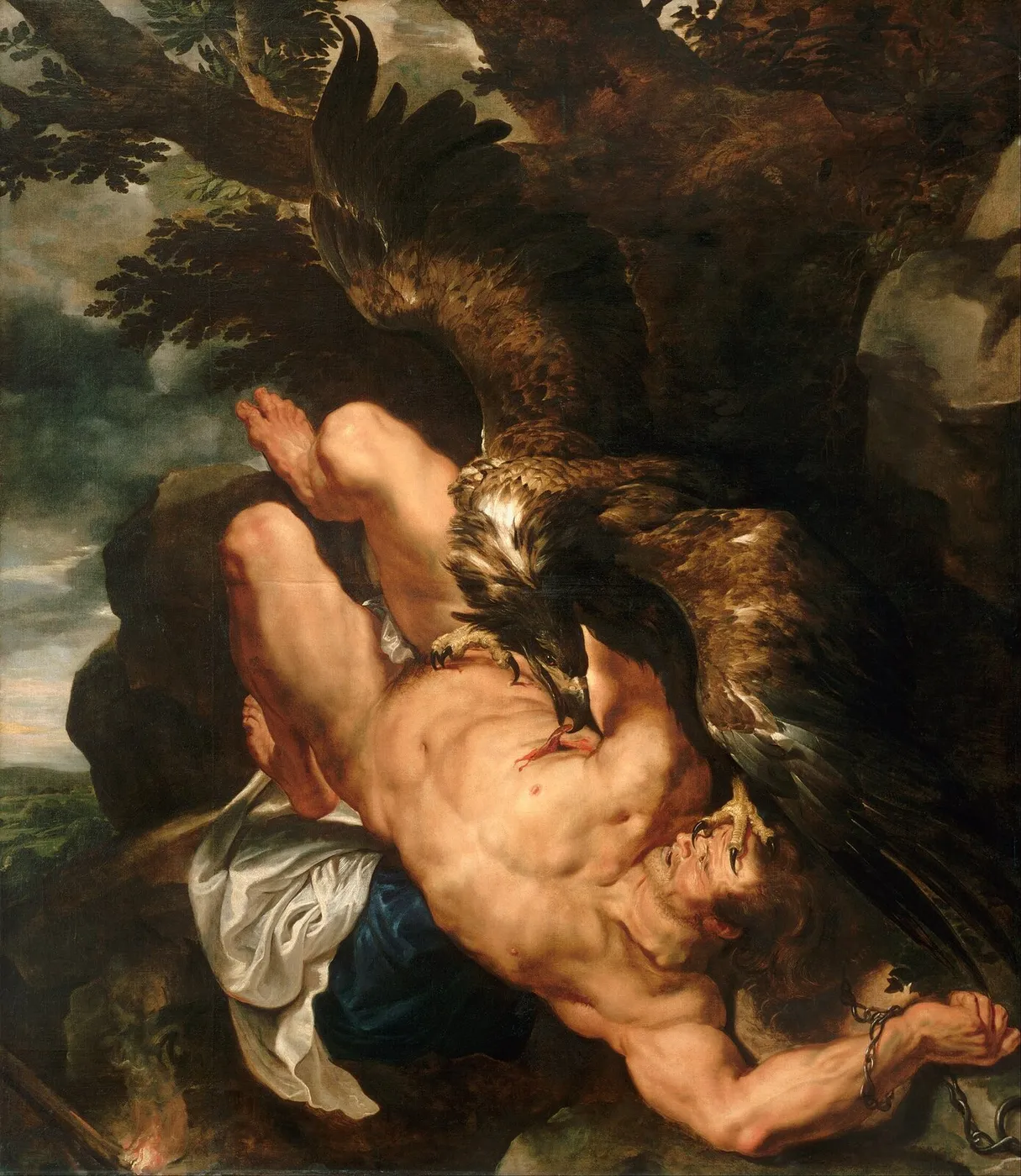 Prometheus Bound (1610) by Peter Paul Rubens — original painting reproduced as a hand-painted oil on canvas