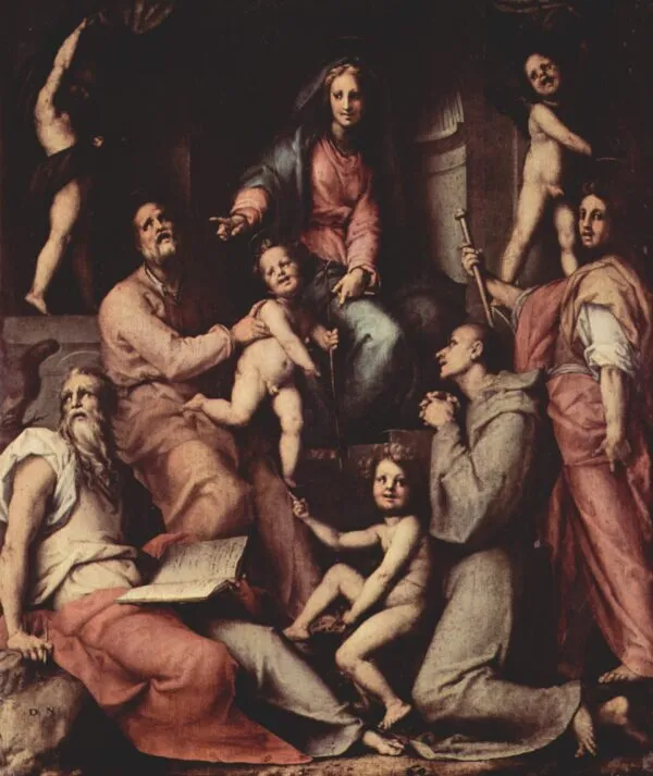 Pucci Altarpiece (1518) by Pontormo — original painting reproduced as a hand-painted oil on canvas